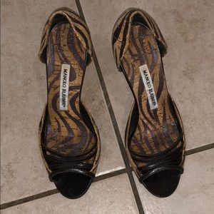 Vintage raffia Manolo Blahniks